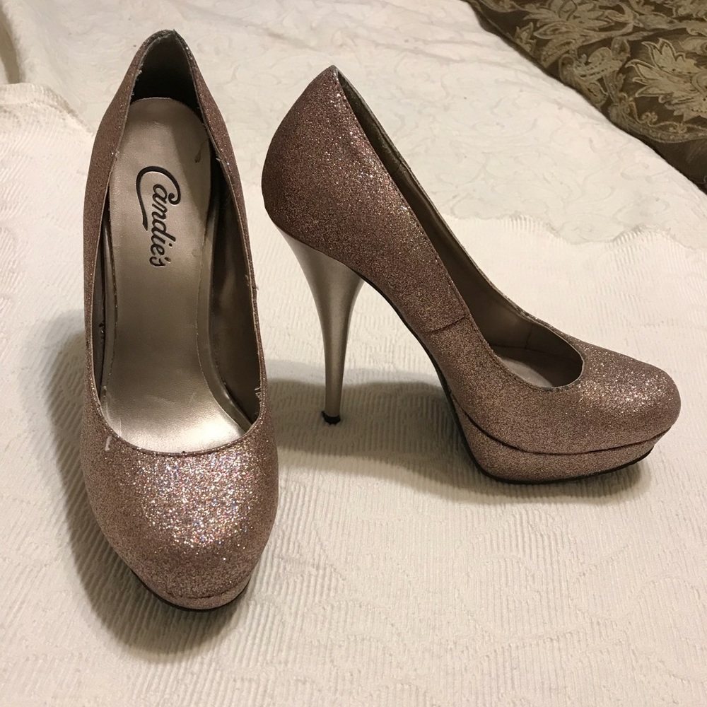 Candies glitter sparkle tan heels!